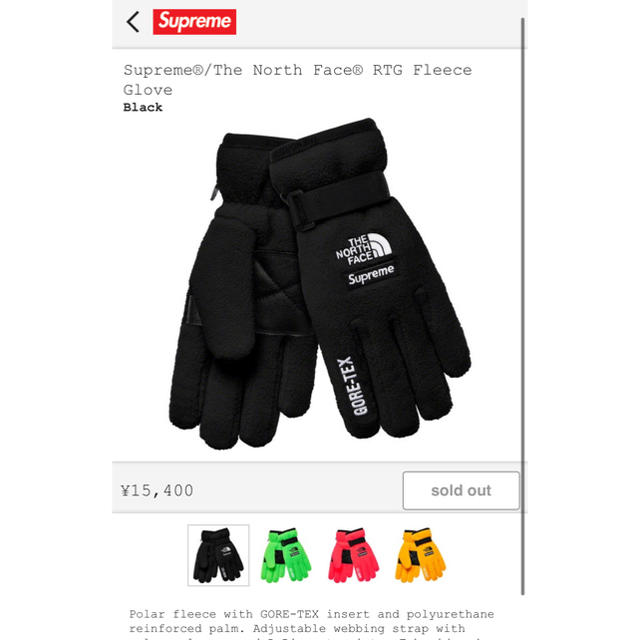 Supreme/The North Face RTG Fleece GloveBlackSIZE