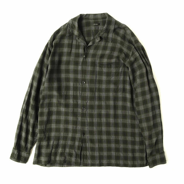 COMOLI 20SS レーヨン オープンカラーシャツ GREEN サイズ3