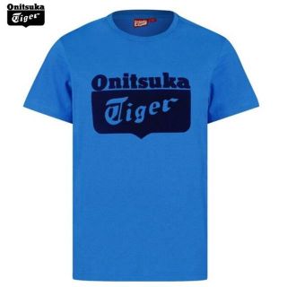 オニツカタイガー(Onitsuka Tiger)の★送料無料★UK直輸入★オニツカタイガー★ロゴ Tシャツ★青x紺/L★(Tシャツ/カットソー(半袖/袖なし))