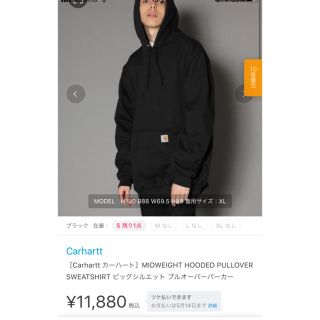 カーハート(carhartt)のカーハート パーカー 黒 S(パーカー)