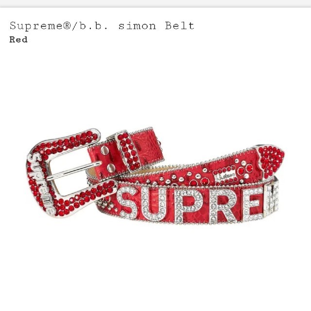 付与 SUPREME × B.B.SIMON 20SS BELT ベルト レッド シュプリーム