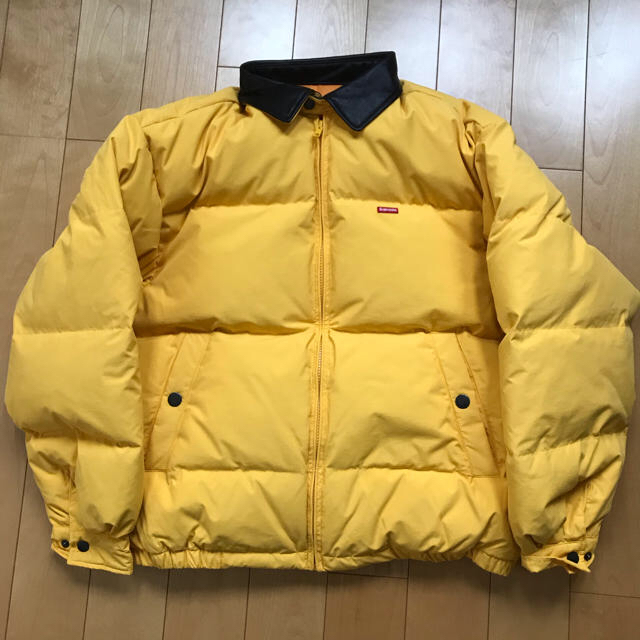 Supreme Leather Collar Puffy Jacket L