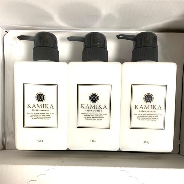 新品・未使用 カミカ 黒髪クリームシャンプー KAMIKA 400g 3本