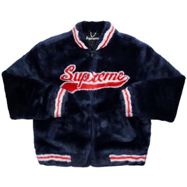 SUPREME Faux Fur Varsity Jacket 新品 S ファー