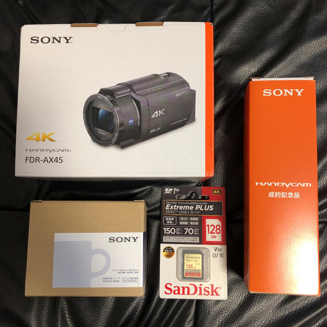 値下げ！　SONY FDR-AX45 ビデオカメラ新品　SD128GB おまけ付