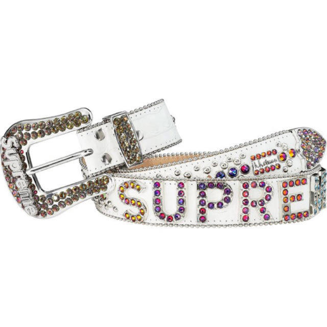 supreme b.b.simon belt white S/Mメンズ