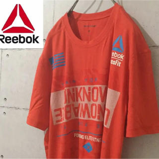 リーボック(Reebok)の[レア] リーボック クロスフィット ☆ メキシコ製 前後ビッグロゴ オレンジ(Tシャツ/カットソー(半袖/袖なし))