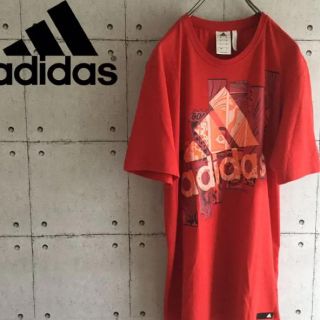 アディダス(adidas)の[レア] アディダス ☆ 赤 トルコ製  パフォーマンスロゴ 見せタグ L(Tシャツ/カットソー(半袖/袖なし))