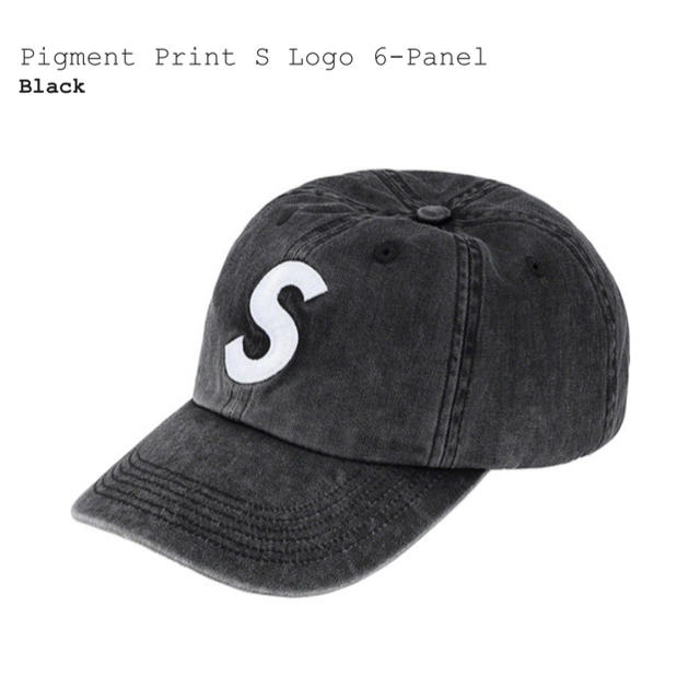 supreme pigment print S logo 6panel 黒