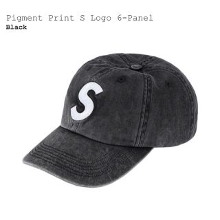 シュプリーム(Supreme)のsupreme pigment print S logo 6panel 黒(キャップ)