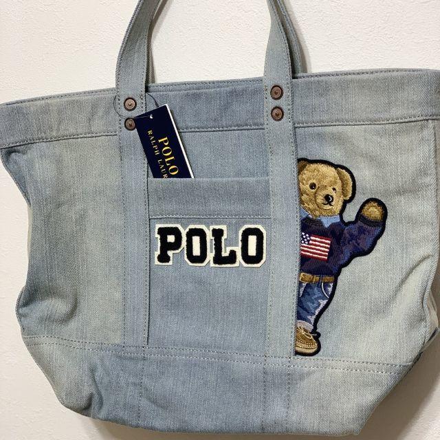 POLO RALPH LAUREN - ラルフローレン ポロベア キャンバス トートバッグ デニム色.の通販 by