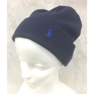 ポロラルフローレン(POLO RALPH LAUREN)の新品 ポロ ラルフローレン ニットキャップ ネイビー×ブルー 6F0468(ニット帽/ビーニー)