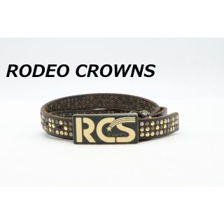 ロデオクラウンズ(RODEO CROWNS)のBE51 ロデオクラウンズ スタッズ レザー ベルト 24ｍｍ幅 ダークブラウン(ベルト)