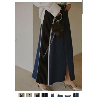 アメリヴィンテージ(Ameri VINTAGE)のmire様用　SIDE PLEATS DENIM SKIRT (ロングスカート)