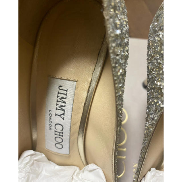 JIMMY CHOO(ジミーチュウ)のジミーチュウ グリッター ラメ パンプス 21.5 シルバー レディースの靴/シューズ(ハイヒール/パンプス)の商品写真