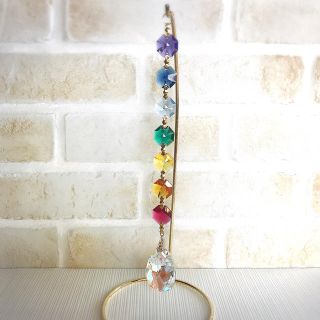 スワロフスキー(SWAROVSKI)の☆スタンドつき☆スワロフスキー　チャクラのサンキャッチャー(置物)