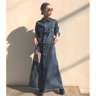 アメリヴィンテージ(Ameri VINTAGE)のAmeri 4WAY DENIM DRESS COAT アメリ　デニム(ロングワンピース/マキシワンピース)