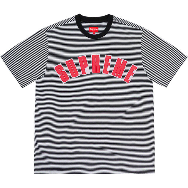 Tシャツ/カットソー(半袖/袖なし)S Supreme Arc Applique S/S Top ボーダー