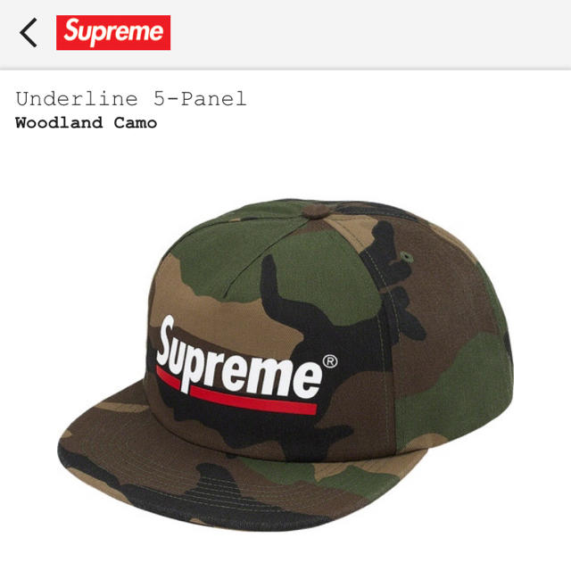 Supreme Underline 5-Panel カモ　アンダーライン