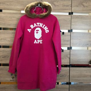 アベイシングエイプ(A BATHING APE)のBAPE フード付き ワンピース レディース パーカー アベイシングエイプ(ひざ丈ワンピース)