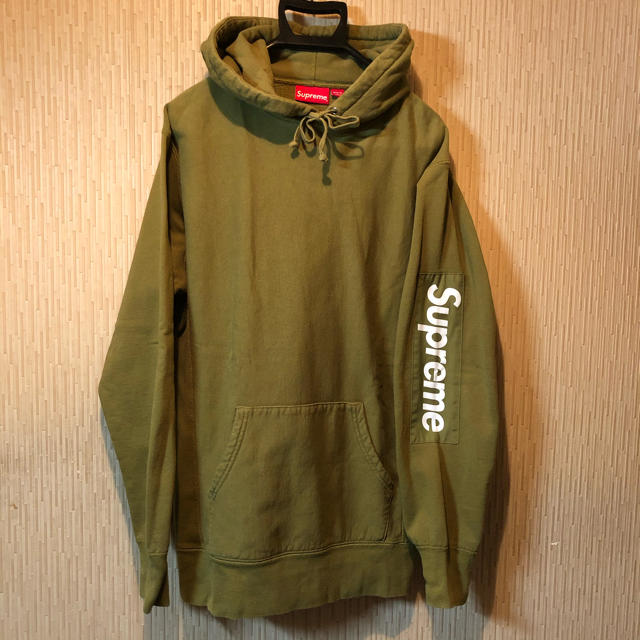 パーカーsupreme sleeve patch hooded sweatshirt L