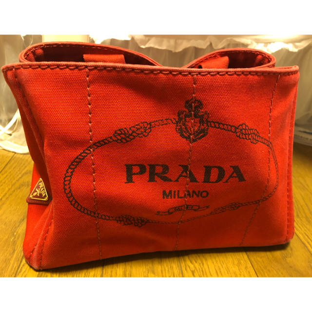 PRADA カナパ トートバッグ 赤 - トートバッグ