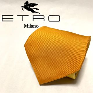 エトロ(ETRO)の【美品!】エトロ 高級 ネクタイ イエロー シルク グラデーショETRO(ネクタイ)