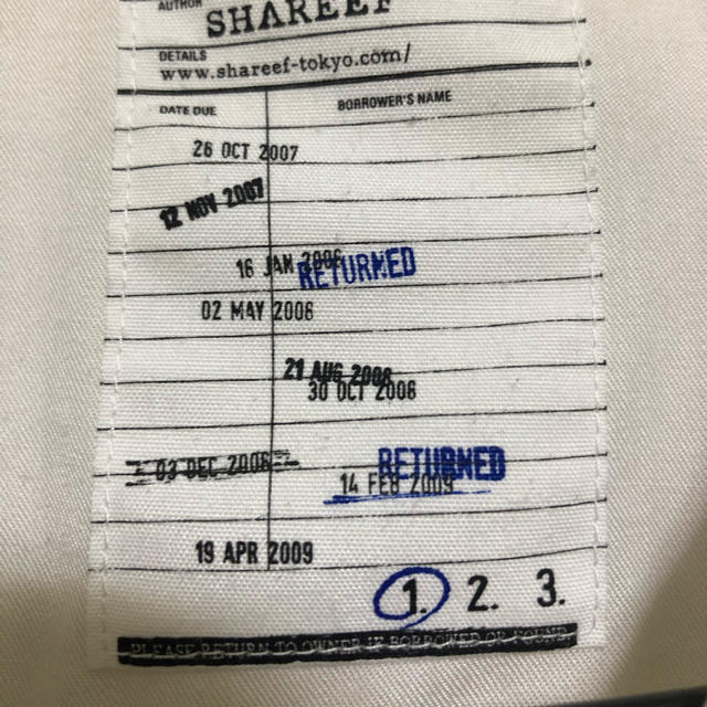 SHAREEF(シャリーフ)のSHAREEF CARE LABEL BIG SHIRT size1 メンズのトップス(シャツ)の商品写真
