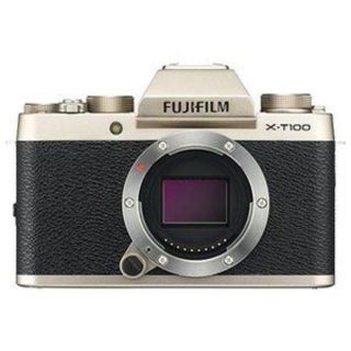 フジフイルム(富士フイルム)の新品 フジ X-T100ボディ ゴールド 1年保証 送料無料(ミラーレス一眼)