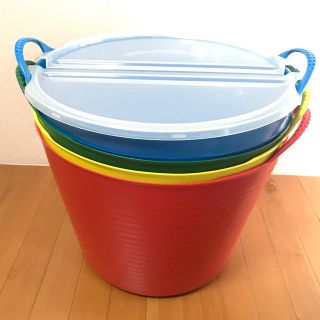 ムジルシリョウヒン(MUJI (無印良品))のTUBTRUGS FLEXIBLE タブトラッグズ　バケツ　4つ　ふた1つ(バスケット/かご)