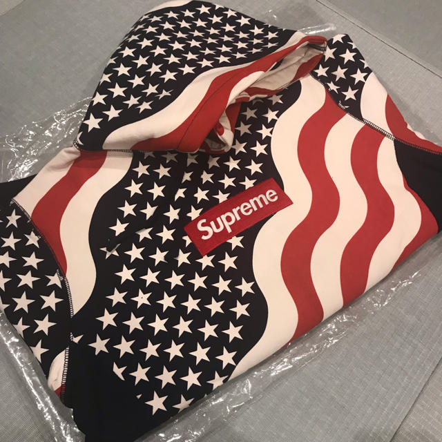 Supreme 14AW Box Logo Pullover Flagパーカー