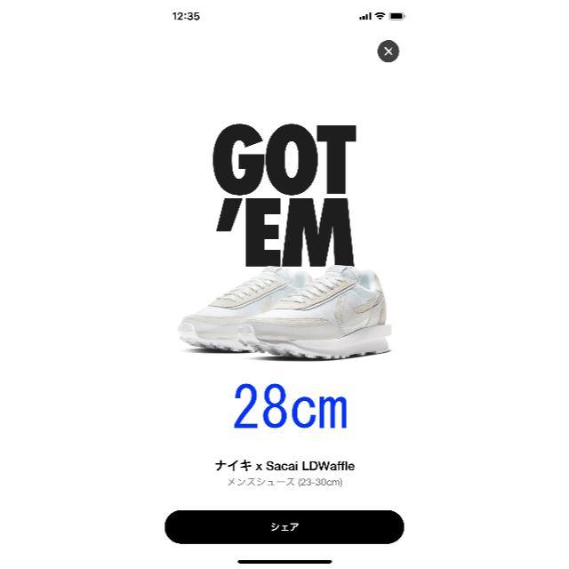 NIKE(ナイキ)のNIKE X SACAI LDV WAFFLE WHITE 28.0cm メンズの靴/シューズ(スニーカー)の商品写真