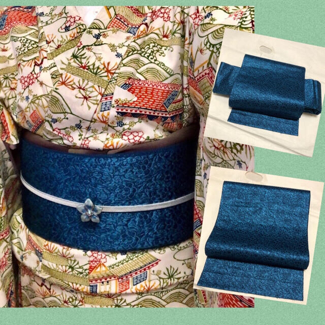 売れました❣️帯★396cm  綺麗なブルー レディースの水着/浴衣(帯)の商品写真