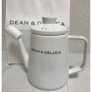 ディーンアンドデルーカ(DEAN & DELUCA)の新品☆DEAN & DELUCA ホーローケトル ホワイト  ショップ袋付(鍋/フライパン)