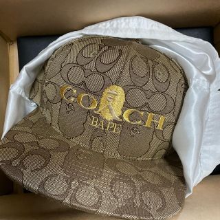 コーチ(COACH)のBAPE COACH キャップ　シグネチャージャガード　エイプヘッド(キャップ)