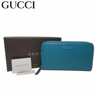 グッチ(Gucci)のGUCCI 財布 449391 マイクロGG レザー ラウンドファスナー 長財布(財布)