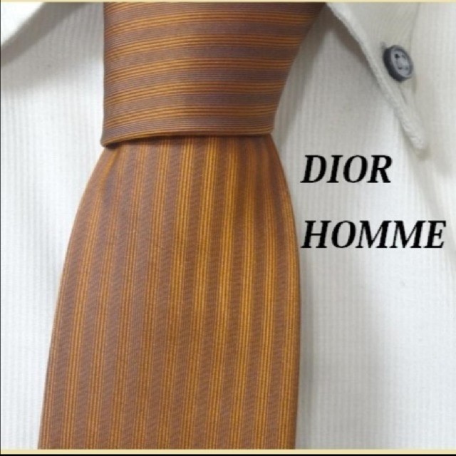 最高級☆DIOR HOMME☆ディオールオム【光沢オレンジストライプ