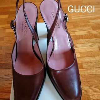 グッチ(Gucci)のGUCCI グッチ パンプス サンダル ワインカラー 23㎝(サンダル)