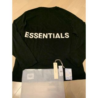 フィアオブゴッド(FEAR OF GOD)のfear of god essentials ロンT 黒　M カットソー(Tシャツ/カットソー(七分/長袖))