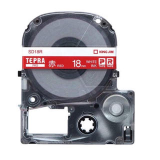 キングジム(キングジム)のキングジム テープカートリッジ テプラPRO SD18R 18mm 赤/白文字(オフィス用品一般)