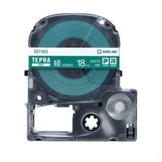 キングジム(キングジム)のキングジム テープカートリッジ テプラPRO SD18G 18mm 緑/白文字(オフィス用品一般)
