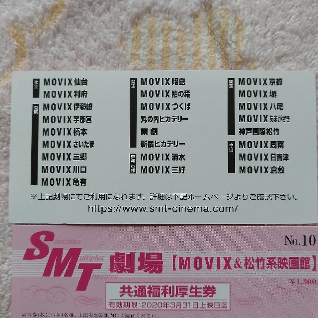 SMT劇場 MOVIX松竹系映画館 チケット 3枚 - その他