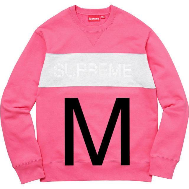 Supreme(シュプリーム)の Zig Zag Stitch Panel Crewneck RTG Pink メンズのトップス(スウェット)の商品写真