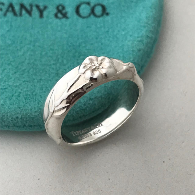 Tiffany 桜モチーフ リング 8.5号 美品希少