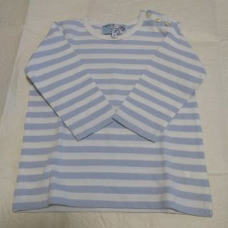 アニエスベー(agnes b.)のTシャツ ボーダー 水色 サイズ2ans #アニエスベー(Tシャツ/カットソー)