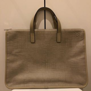 ロエベ(LOEWE)のLOEWE リネン レザー ブリーフケース(トートバッグ)