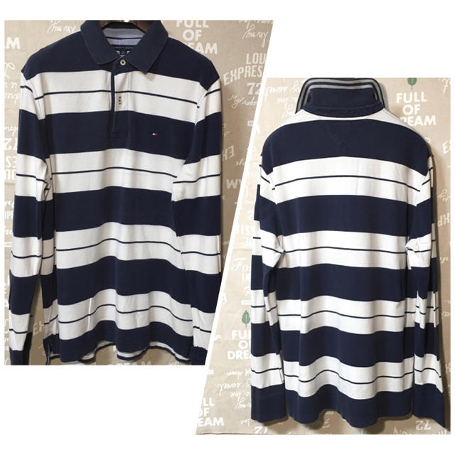 TOMMY HILFIGER(トミーヒルフィガー)のフォロワー割↓美品★メンズ古着TOMMY HILFIGER ポロシャツ ボーダー メンズのトップス(ポロシャツ)の商品写真