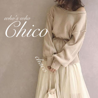 フーズフーチコ(who's who Chico)の新作🍓¥5390【Chico】ワッフルオーバサイズロンT(Tシャツ(長袖/七分))