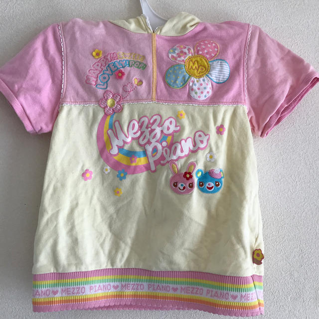 mezzo piano(メゾピアノ)のメゾピアノ　半袖パーカー キッズ/ベビー/マタニティのキッズ服女の子用(90cm~)(Tシャツ/カットソー)の商品写真