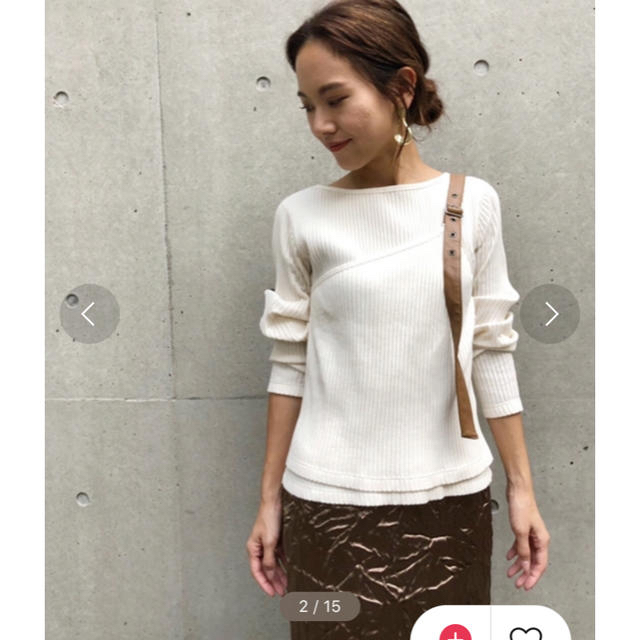 Ameri VINTAGE - BELTED LAYERED RIB TOPの通販 by まう's shop ...